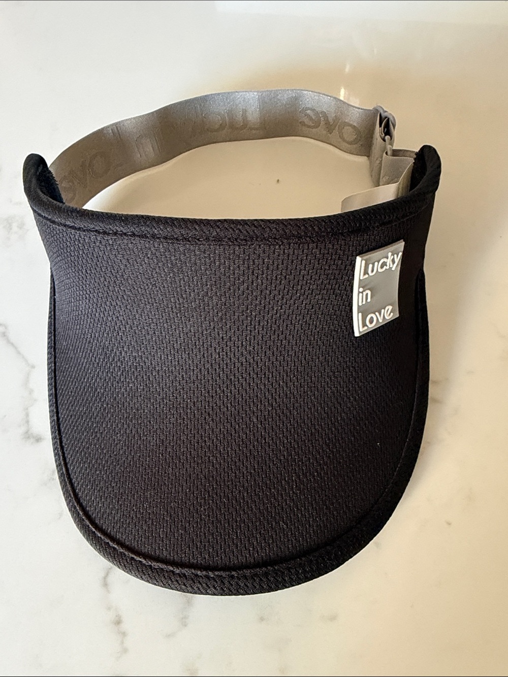 Lucky in Love Black Visor with Gray Band